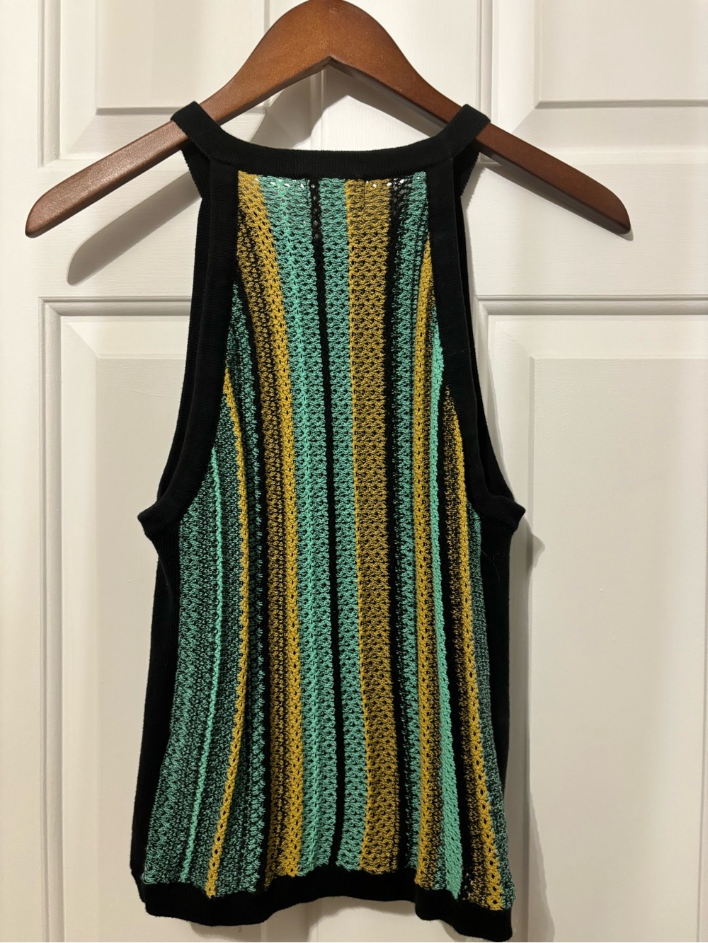 Nation LTD Striped Knit Racerback Tank - Black, Green & Yellow